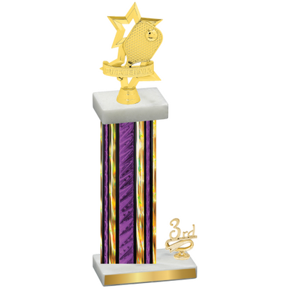 Accented Single Purple Glacier Third Place Pickleball Trophy