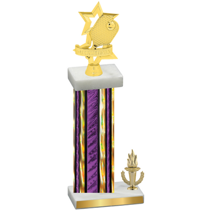 Accented Single Purple Glacier Victory Pickleball Trophy