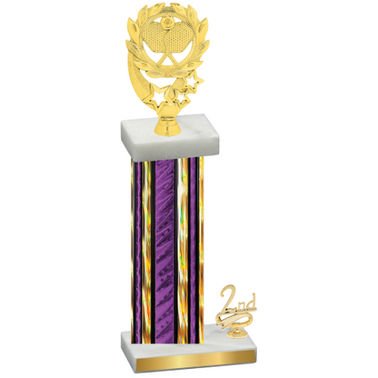 Accented Single Purple Glacier Second Place Pickleball Trophy