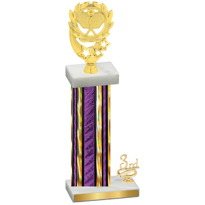 Accented Single Purple Glacier Third Place Pickleball Trophy