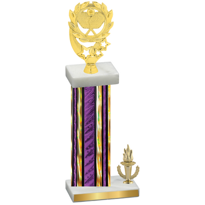 Accented Single Purple Glacier Victory Pickleball Trophy