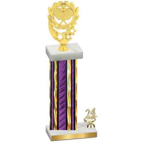 Accented Single Purple Glacier Year Pickleball Trophy