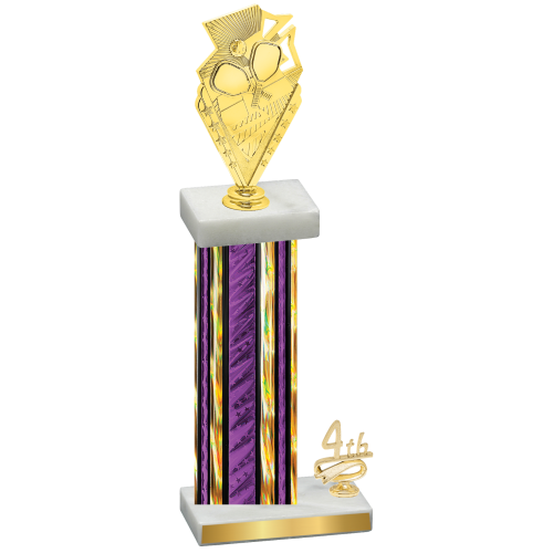 Accented Single Purple Glacier Fourth Place Pickleball Trophy