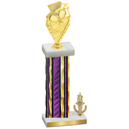 Accented Single Purple Glacier Victory Pickleball Trophy