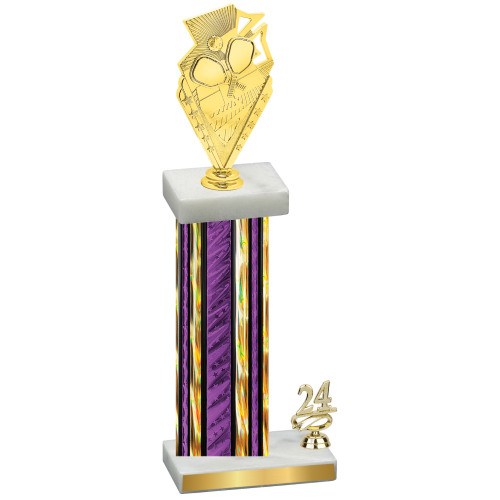 Accented Single Purple Glacier Year Pickleball Trophy