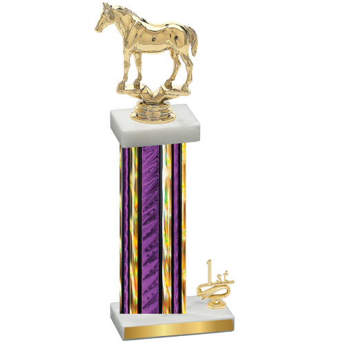 Accented Single Purple Glacier First Place Horses Trophy