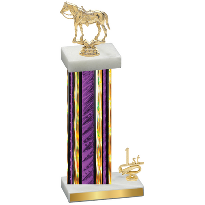 Accented Single Purple Glacier First Place Horses Trophy