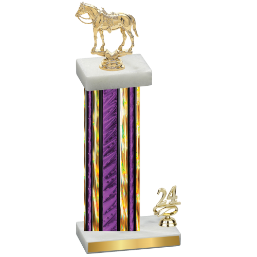 Accented Single Purple Glacier Year Horses Trophy