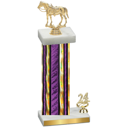 Accented Single Purple Glacier Year Horses Trophy