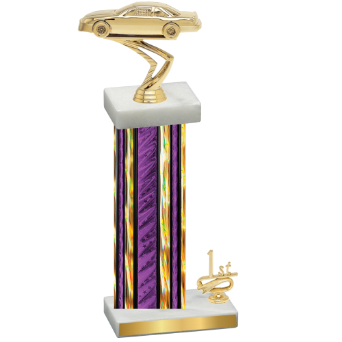 Accented Single Purple Glacier First Place Cars Trophy