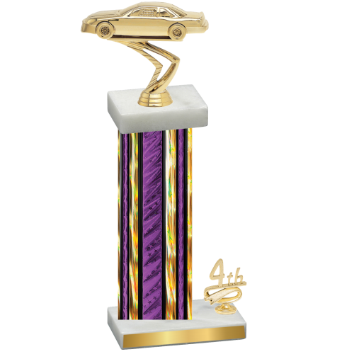 Accented Single Purple Glacier Fourth Place Cars Trophy