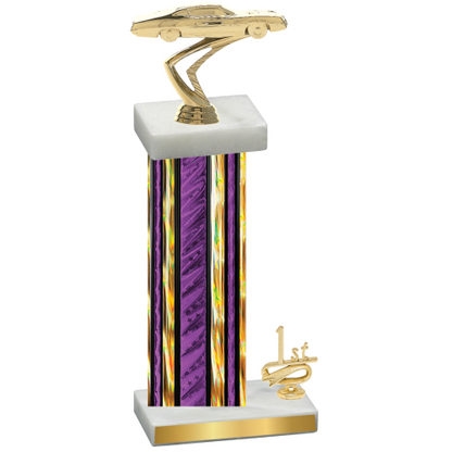 Accented Single Purple Glacier First Place Cars Trophy