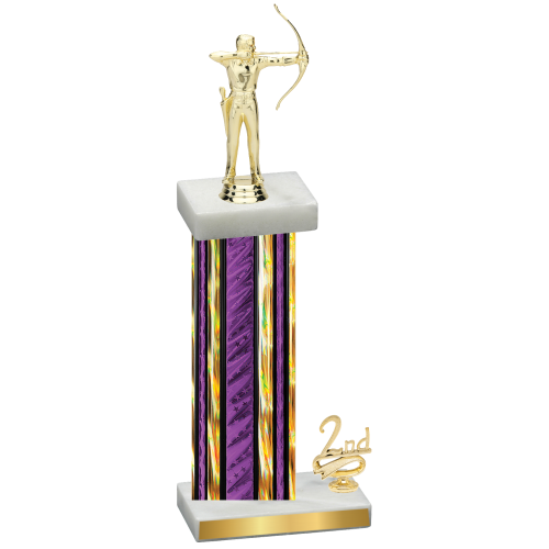 Accented Single Purple Glacier Second Place Archery Trophy