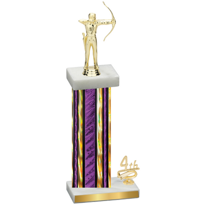 Accented Single Purple Glacier Fourth Place Archery Trophy