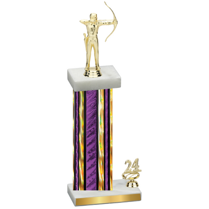 Accented Single Purple Glacier Year Archery Trophy