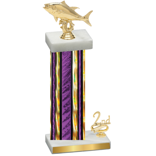 Accented Single Purple Glacier Second Place Fishing Trophy