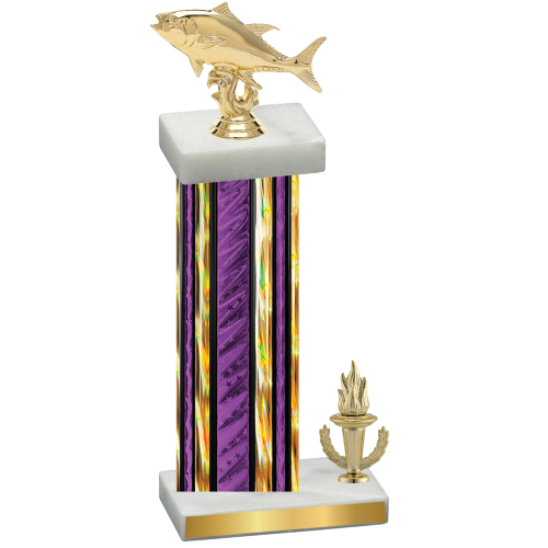 Accented Single Purple Glacier Victory Fishing Trophy