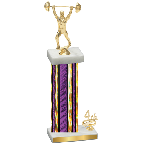 Accented Single Purple Glacier Fourth Place Weights Trophy