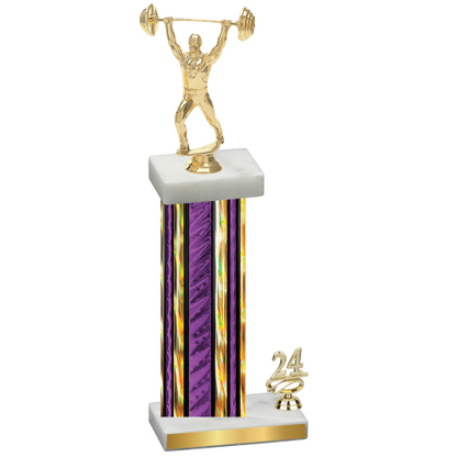 Accented Single Purple Glacier Year Weights Trophy