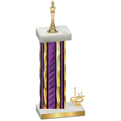 Accented Single Purple Glacier First Place Chess Trophy