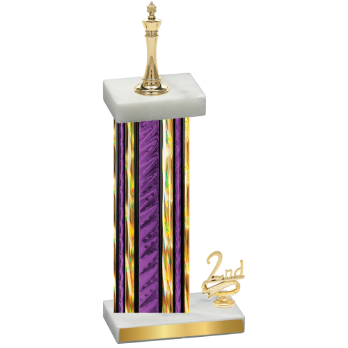 Accented Single Purple Glacier Second Place Chess Trophy