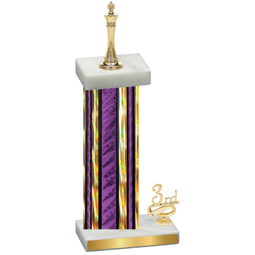 Accented Single Purple Glacier Third Place Chess Trophy