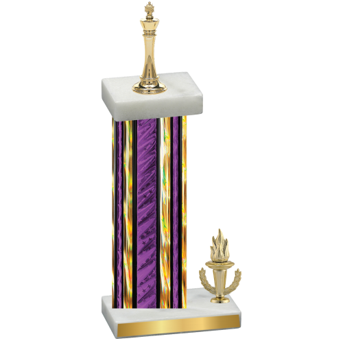 Accented Single Purple Glacier Victory Chess Trophy