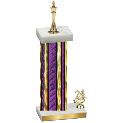 Accented Single Purple Glacier Year Chess Trophy