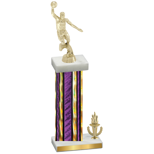 Accented Single Purple Glacier Victory Basketball Trophy