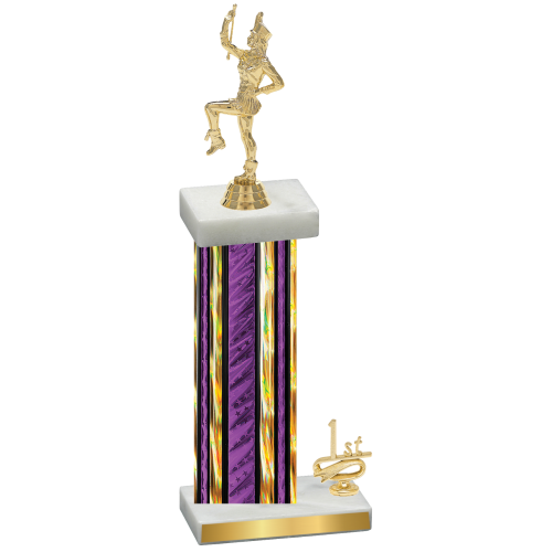 Accented Single Purple Glacier First Place Majorette Trophy