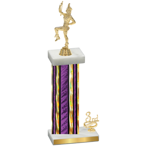 Accented Single Purple Glacier Third Place Majorette Trophy