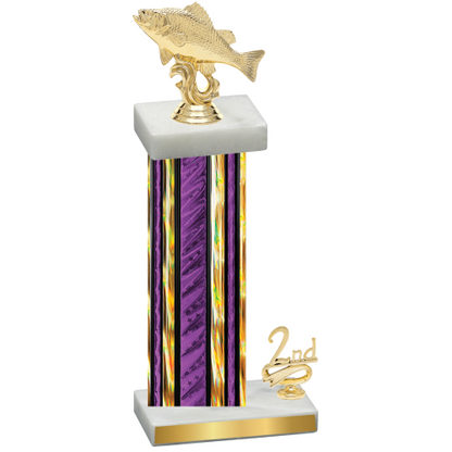 Accented Single Purple Glacier Second Place Fishing Trophy