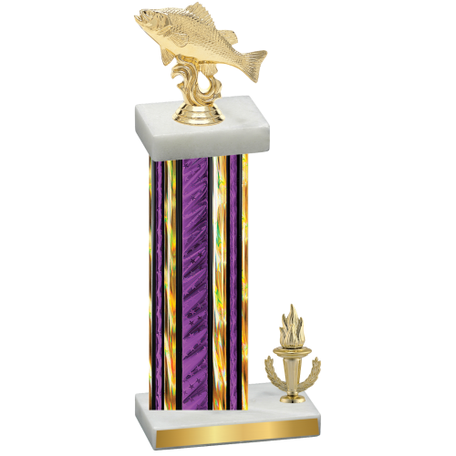 Accented Single Purple Glacier Victory Fishing Trophy