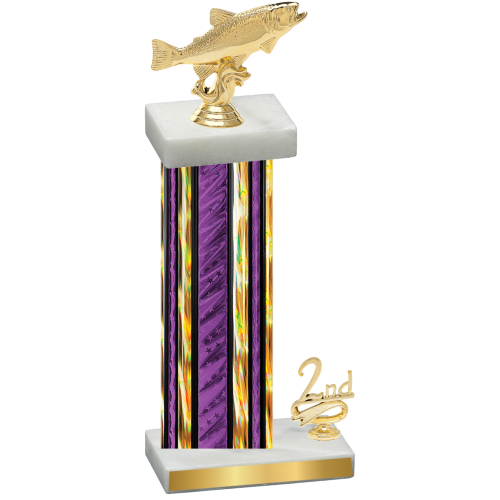 Accented Single Purple Glacier Second Place Fishing Trophy