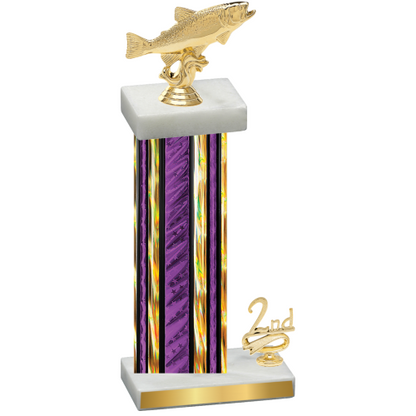 Accented Single Purple Glacier Second Place Fishing Trophy