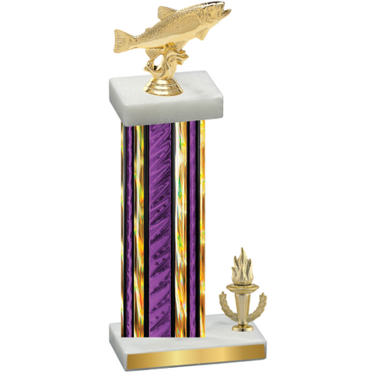 Accented Single Purple Glacier Victory Fishing Trophy