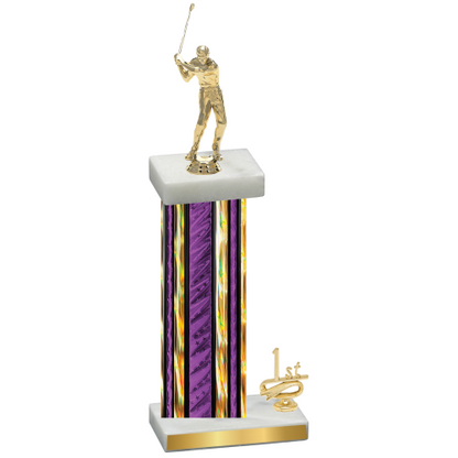 Accented Single Purple Glacier First Place Golf Trophy