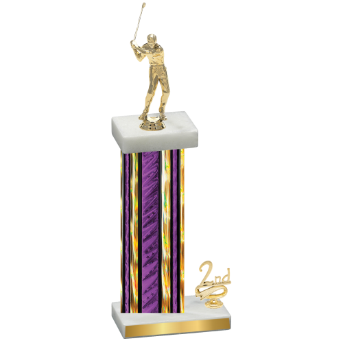 Accented Single Purple Glacier Second Place Golf Trophy