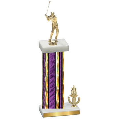 Accented Single Purple Glacier Victory Golf Trophy