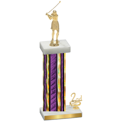 Accented Single Purple Glacier Second Place Golf Trophy