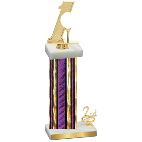 Accented Single Purple Glacier Second Place Golf Trophy