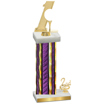 Accented Single Purple Glacier Second Place Golf Trophy