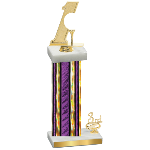 Accented Single Purple Glacier Third Place Golf Trophy