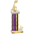 Accented Single Purple Glacier Fourth Place Golf Trophy