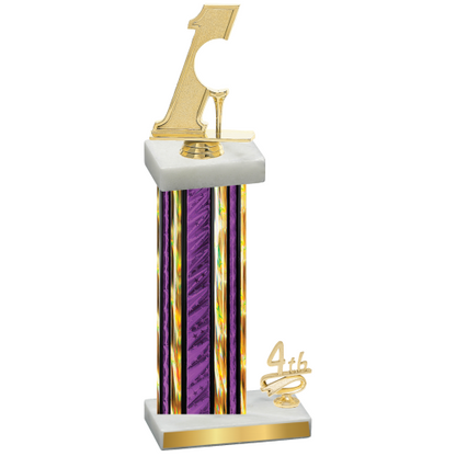 Accented Single Purple Glacier Fourth Place Golf Trophy