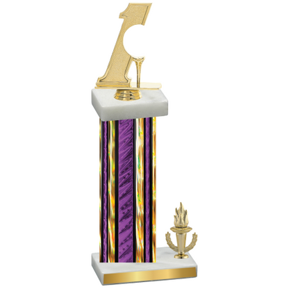 Accented Single Purple Glacier Victory Golf Trophy