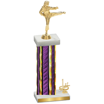 Accented Single Purple Glacier First Place Karate Trophy