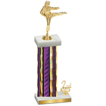 Accented Single Purple Glacier Second Place Karate Trophy