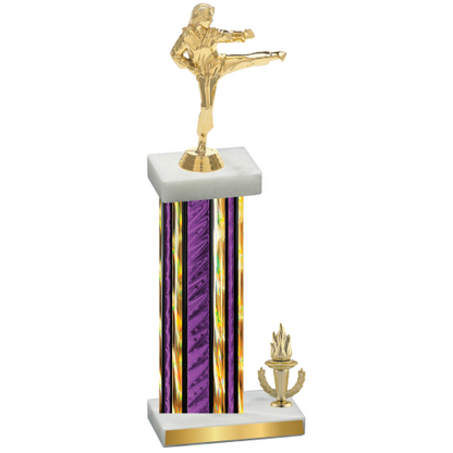 Accented Single Purple Glacier Victory Karate Trophy