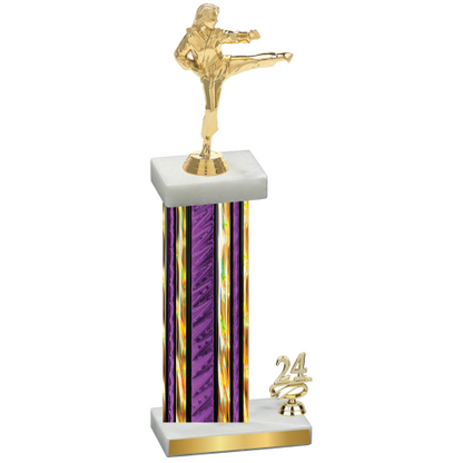 Accented Single Purple Glacier Year Karate Trophy